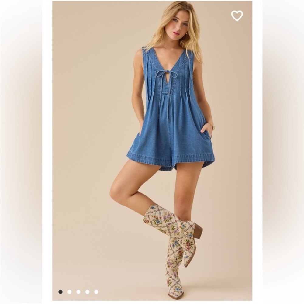 Altar'd State Blue Denim Romper